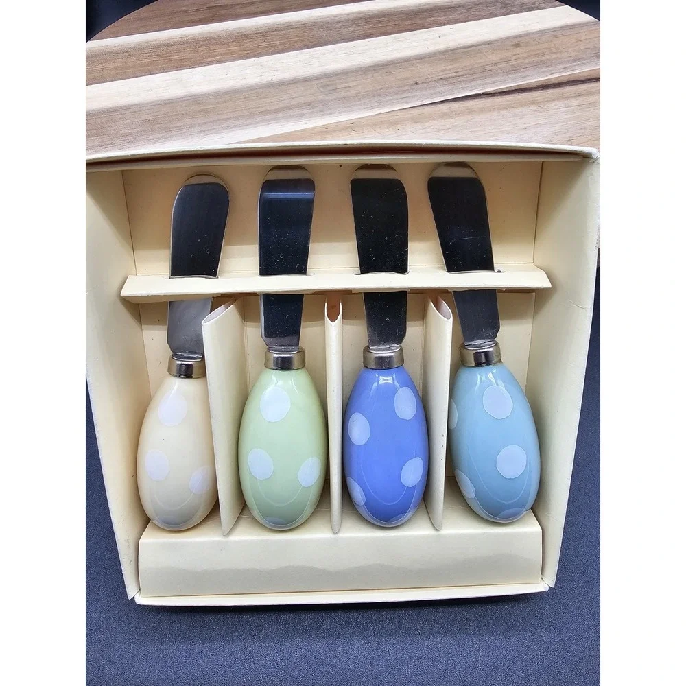 Williams Sonoma Set‎ Of 4 Easter Egg Spreaders Charcuterie